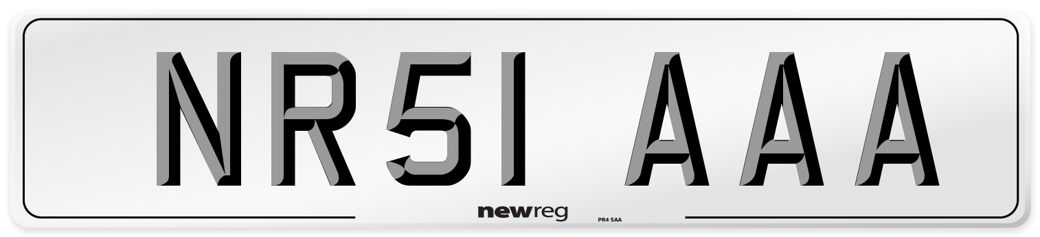 NR51 AAA Number Plate from New Reg